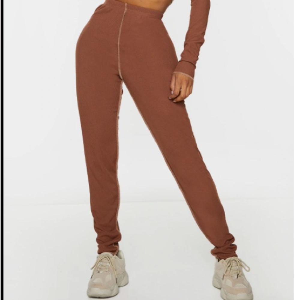 Brown Rib Legging